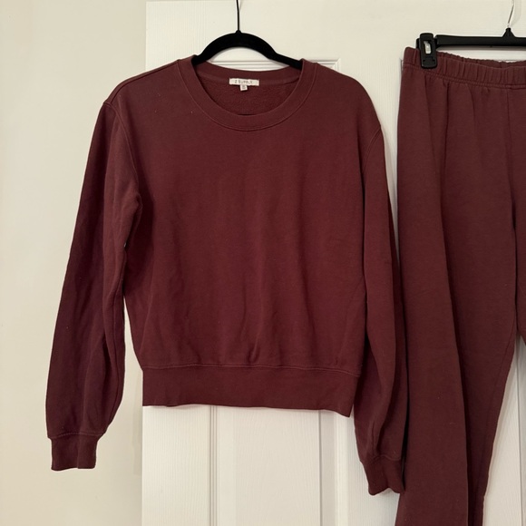 Z Supply Chocolate Brown Crewneck Sweatshirt & Jogger Set - Picture 3 of 9